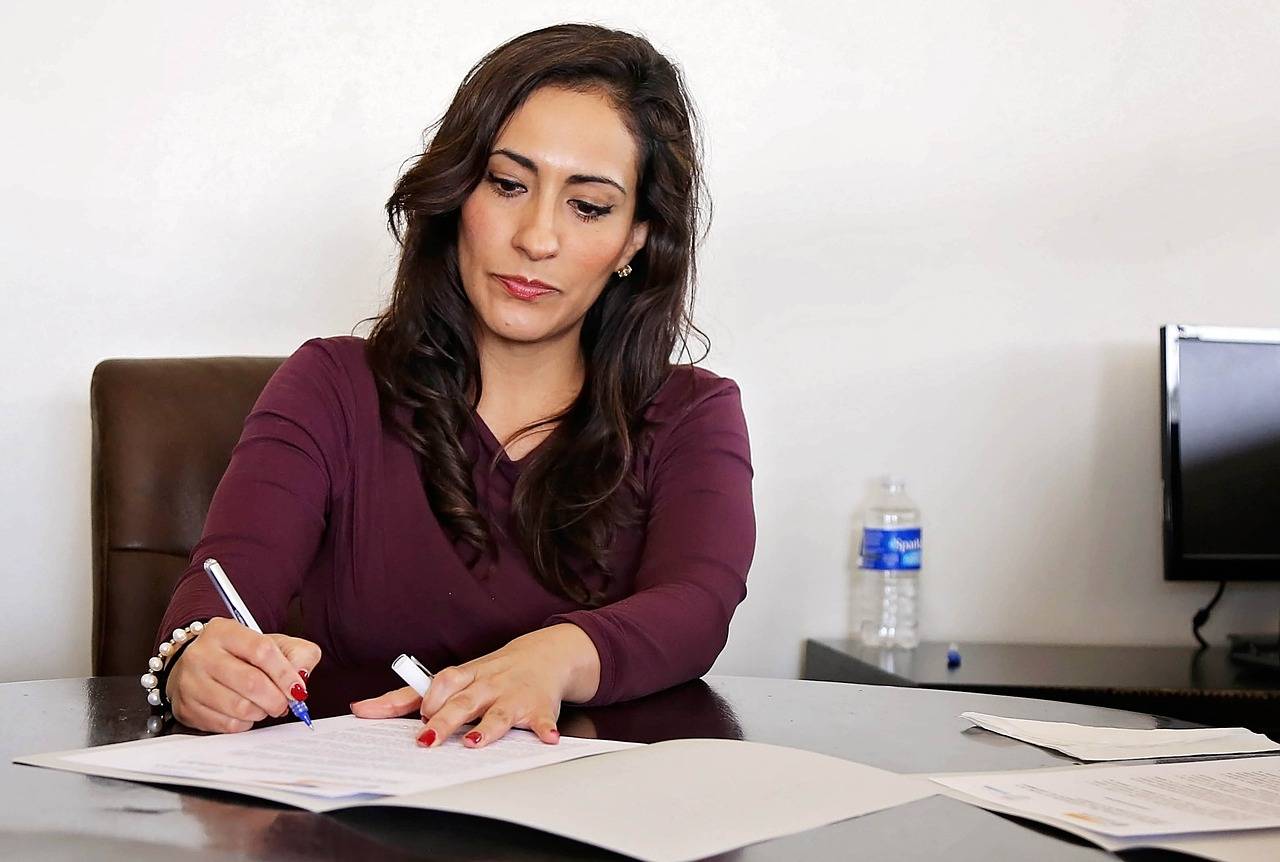 business woman working at desk