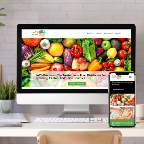 Jac's Produce custom designed website