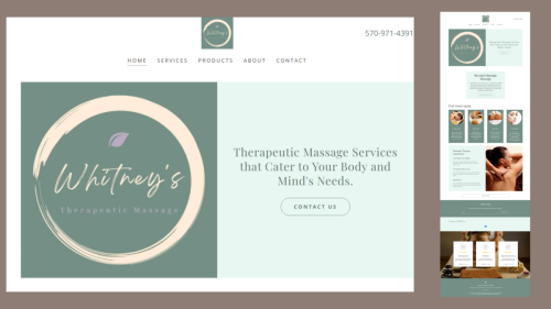 Whitney's Therapeutic Massage Home Page Design