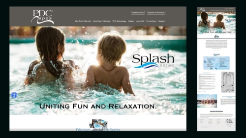 PDC Spas Splash Series Landing Page