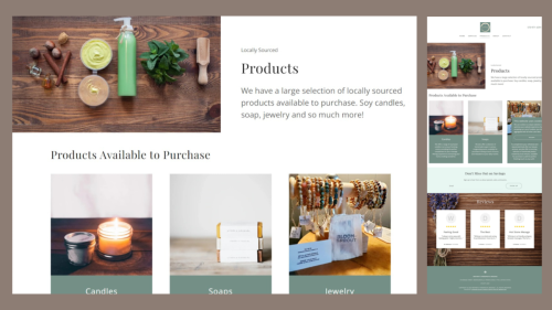 Whitney's Therapeutic Massage Product Page Design