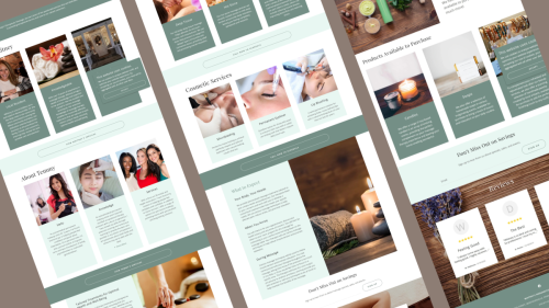 Whitney's Therapeutic Massage Website Page Design